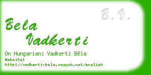 bela vadkerti business card